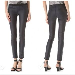 Helmut Lang Mortar Pull-On Coated Cropped Skinny Jeans size 28 25” inseam black
